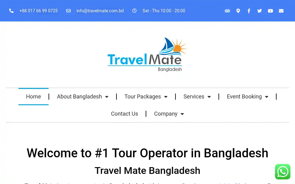 Screenshot of travelmate.com.bd