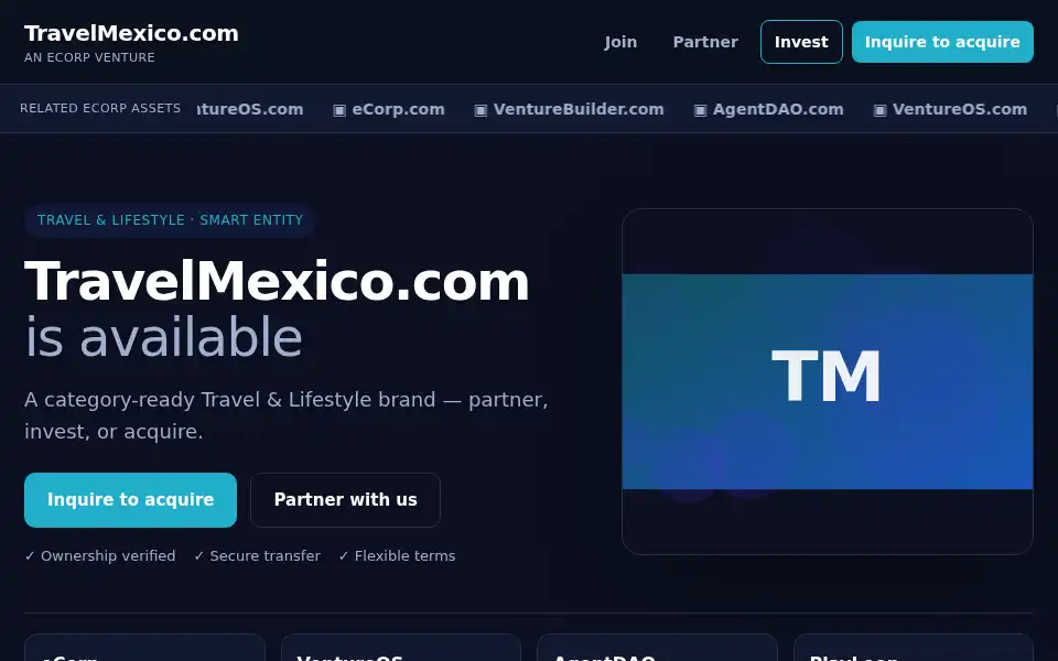 Screenshot of travelmexico.com