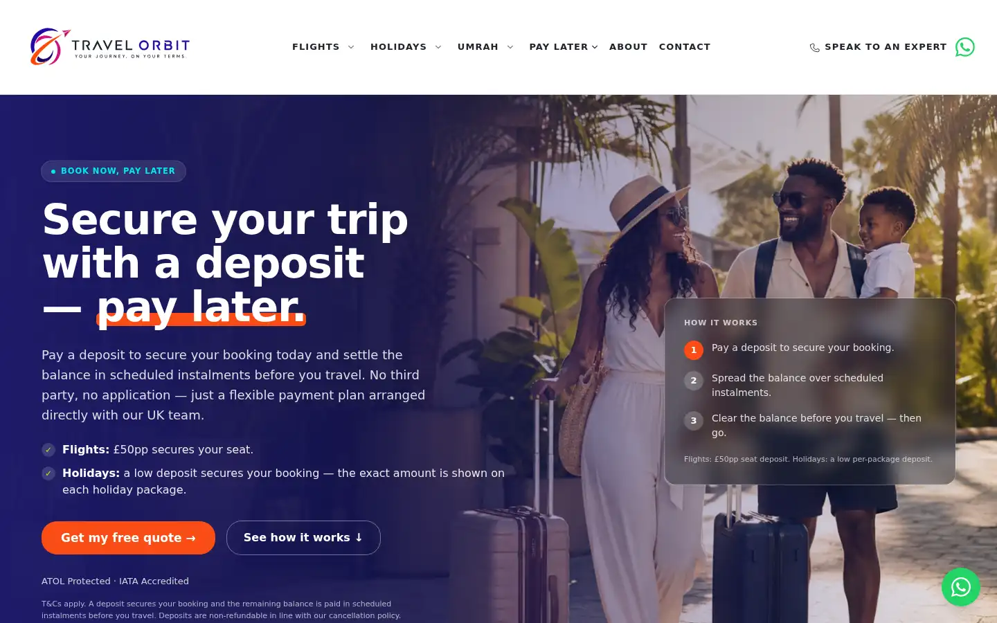 Screenshot of travelorbit.co.uk