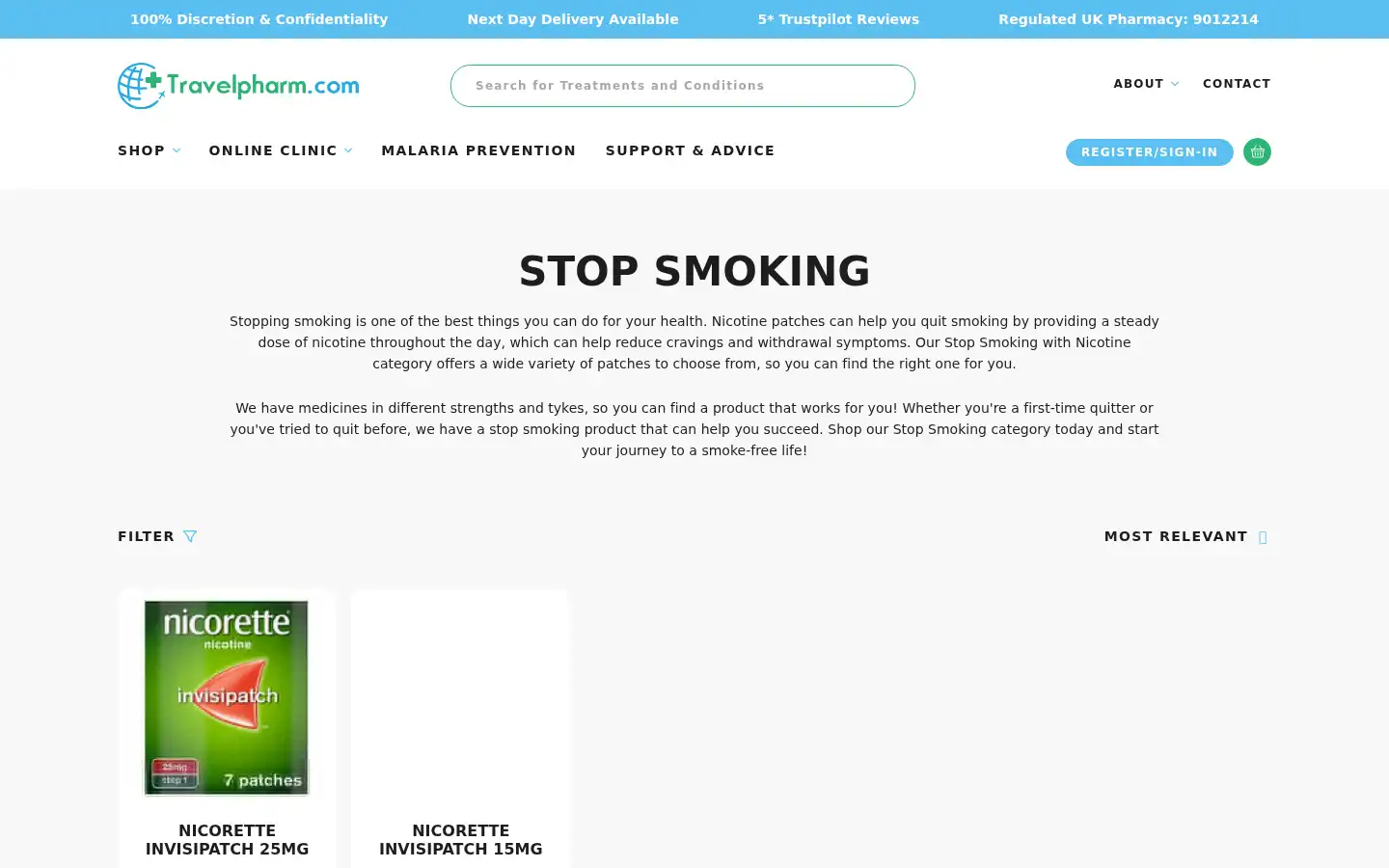 Screenshot of travelpharm.com