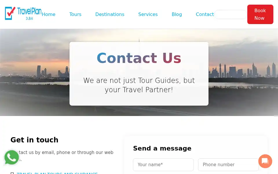 Screenshot of travelplandubai.com