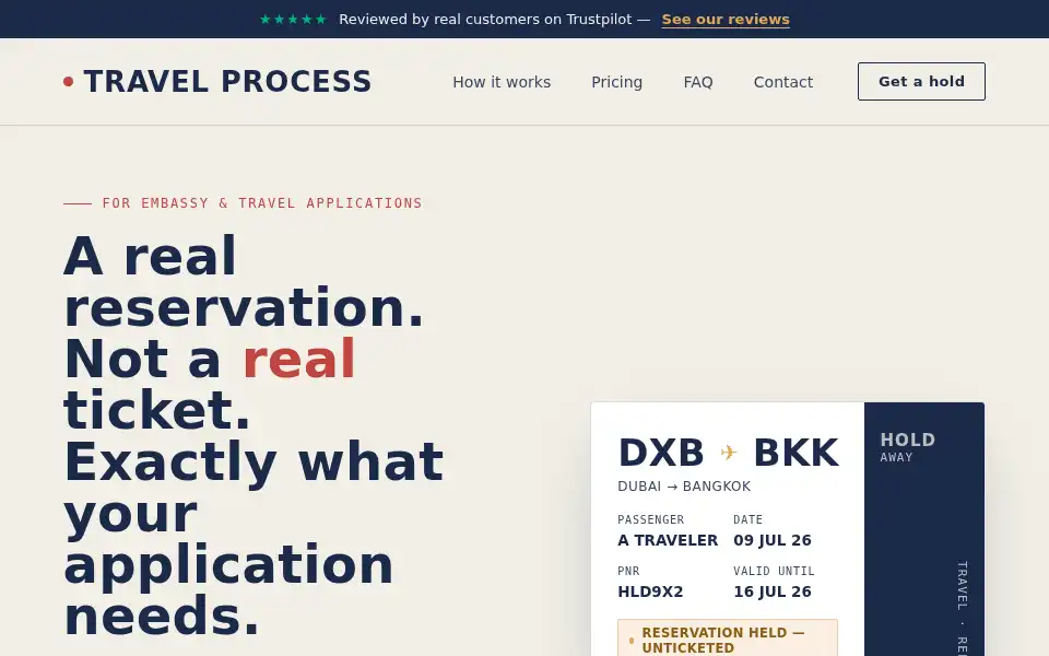 Screenshot of travelprocess.net