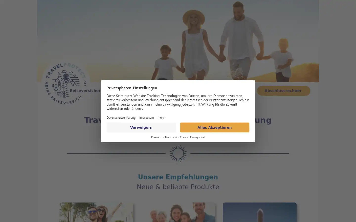 Screenshot of travelprotect.de