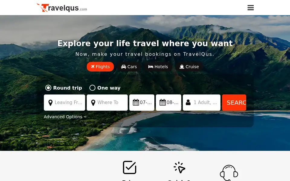 Screenshot of travelqus.com