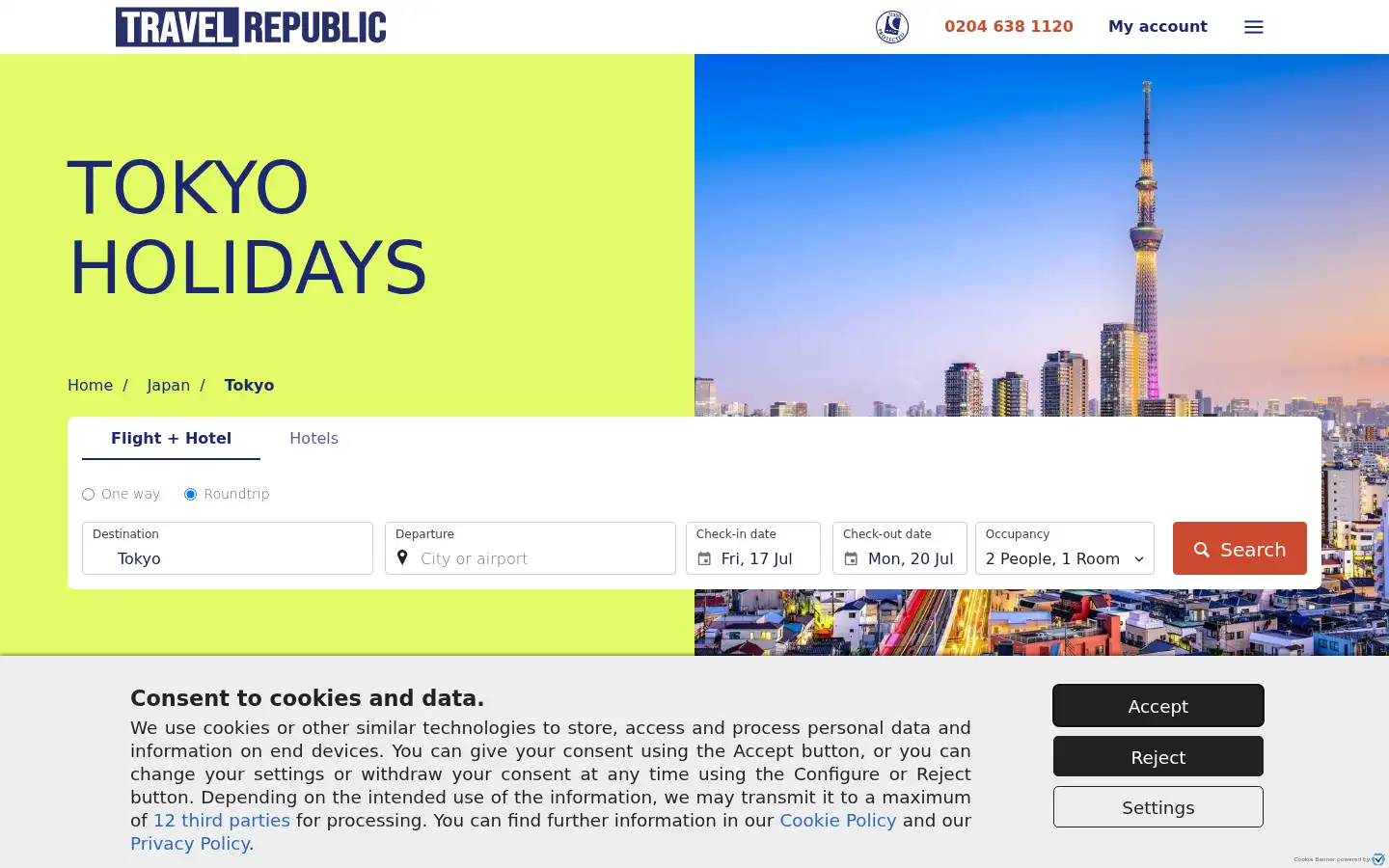 Screenshot of travelrepublic.co.uk
