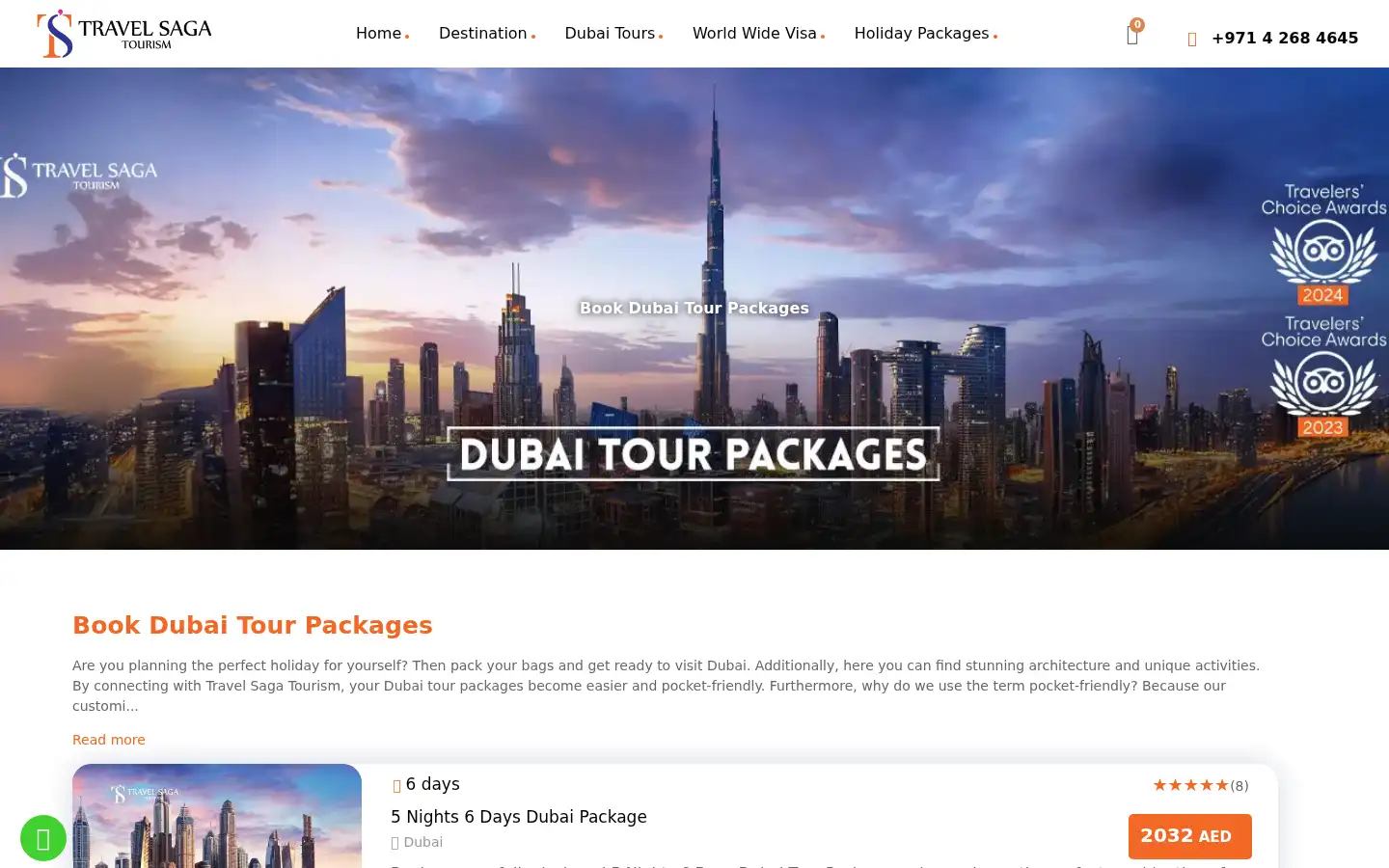 Screenshot of travelsaga.com