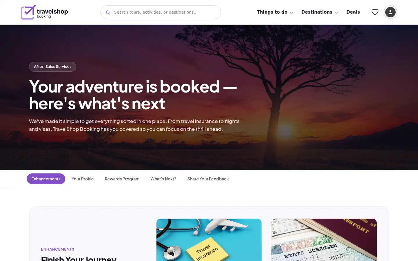 Screenshot of travelshopbooking.com
