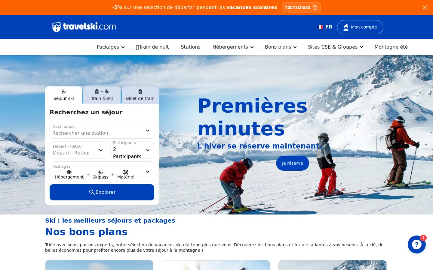 Screenshot of travelski.com