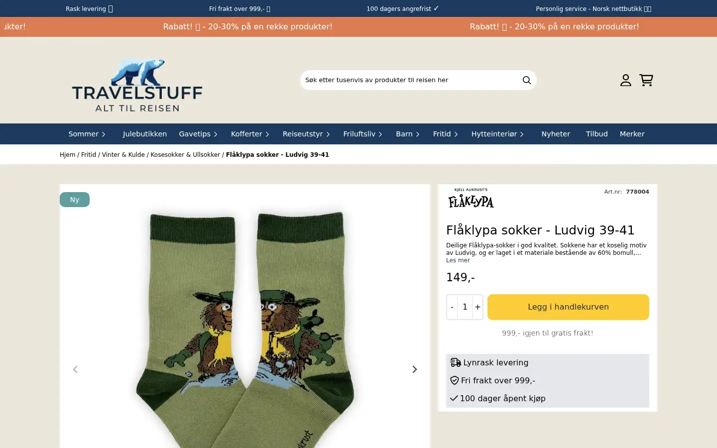 Screenshot of travelstuff.no
