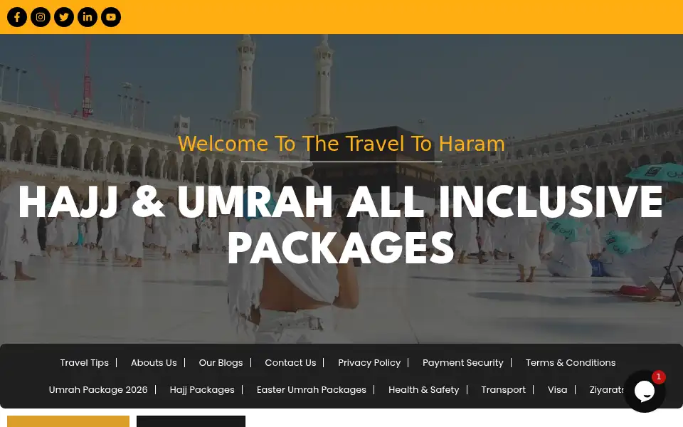 Screenshot of traveltoharam.net