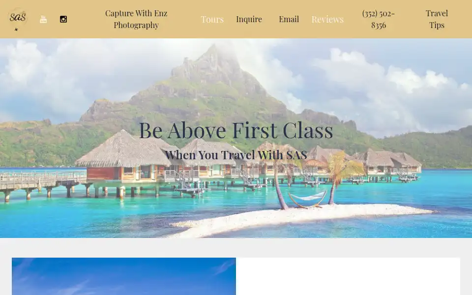 Screenshot of travelwithsas.com
