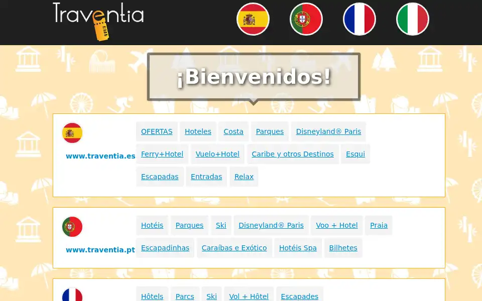 Screenshot of traventia.com