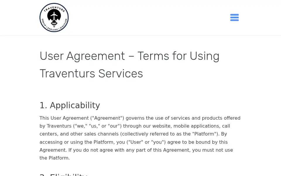 Screenshot of traventurs.com