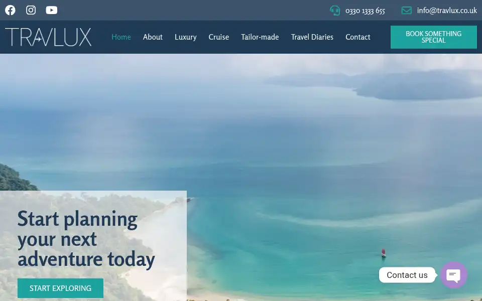 Screenshot of travlux.co.uk