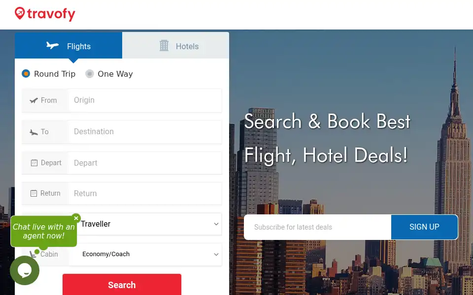 Screenshot of travofy.com