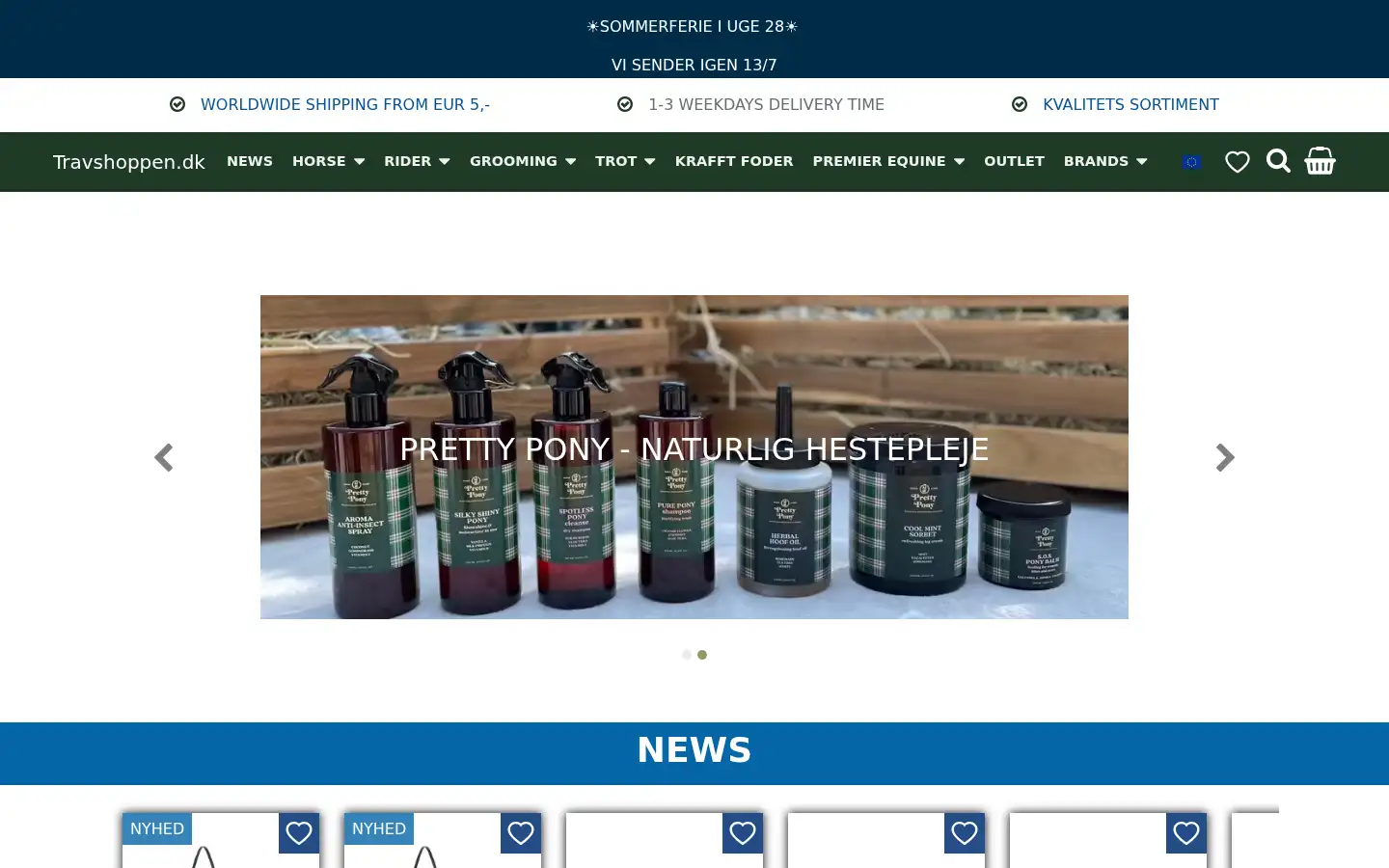 Screenshot of travshoppen.dk