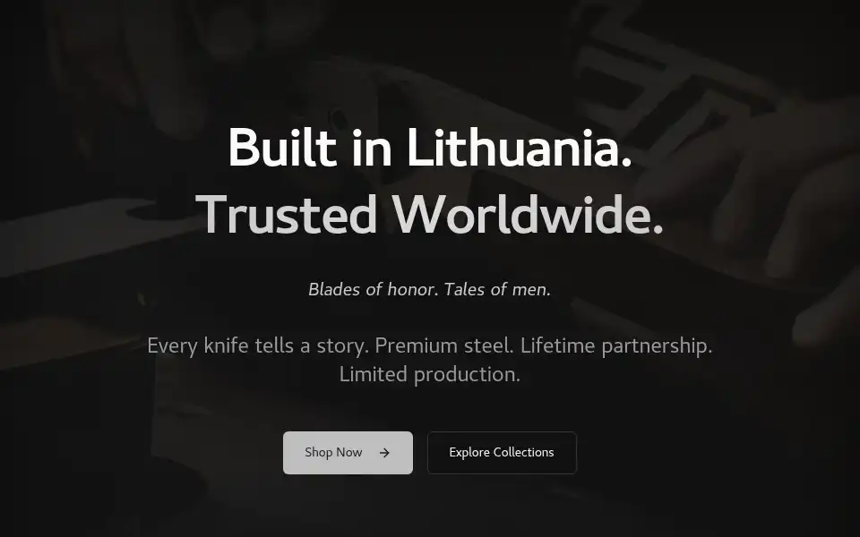 Screenshot of trcknives.com