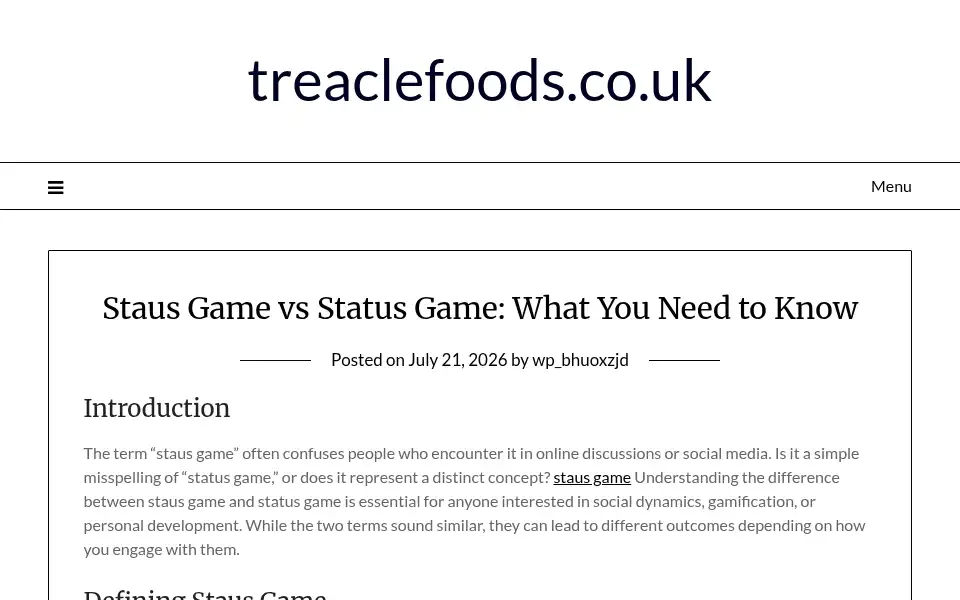 Screenshot of treaclefoods.co.uk