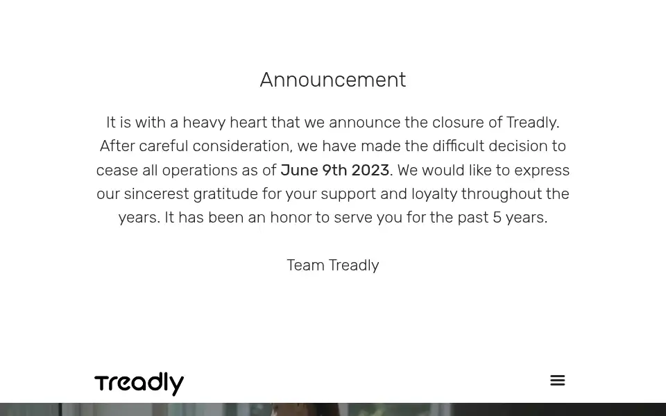 Screenshot of treadly.co