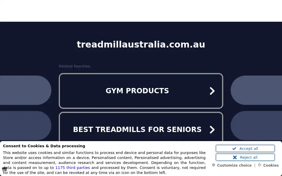 Screenshot of treadmillaustralia.com.au