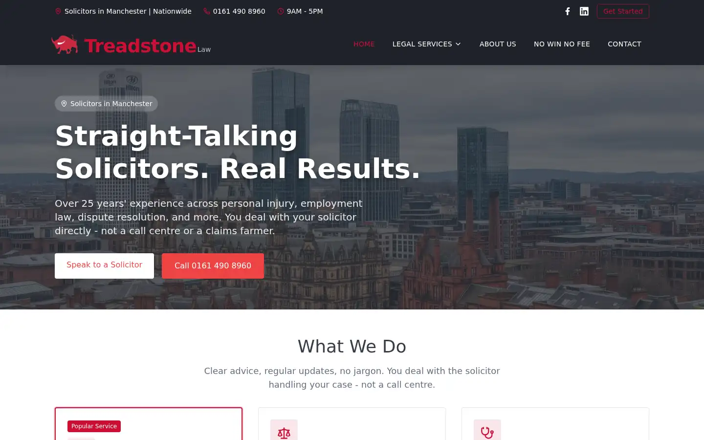Screenshot of treadstonelaw.co.uk
