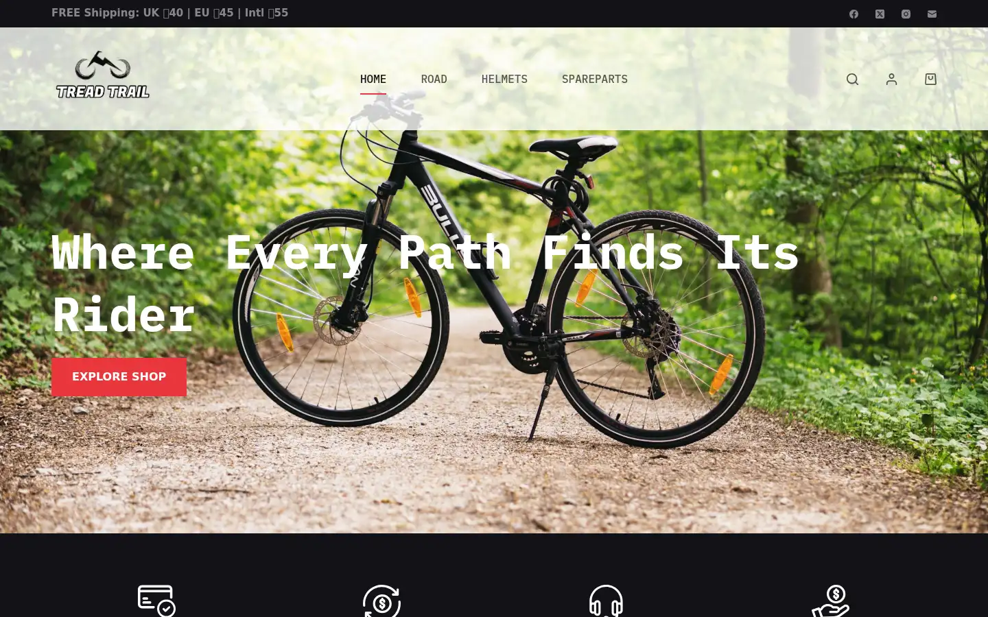 Screenshot of treadtrail.com