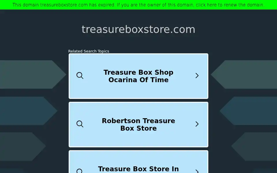 Screenshot of treasureboxstore.com