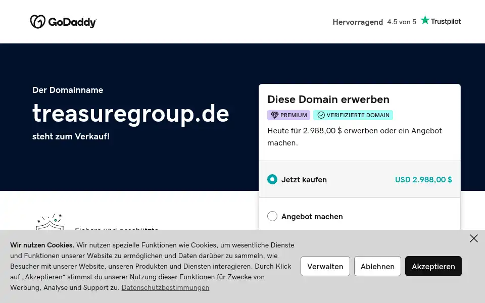 Screenshot of treasuregroup.de