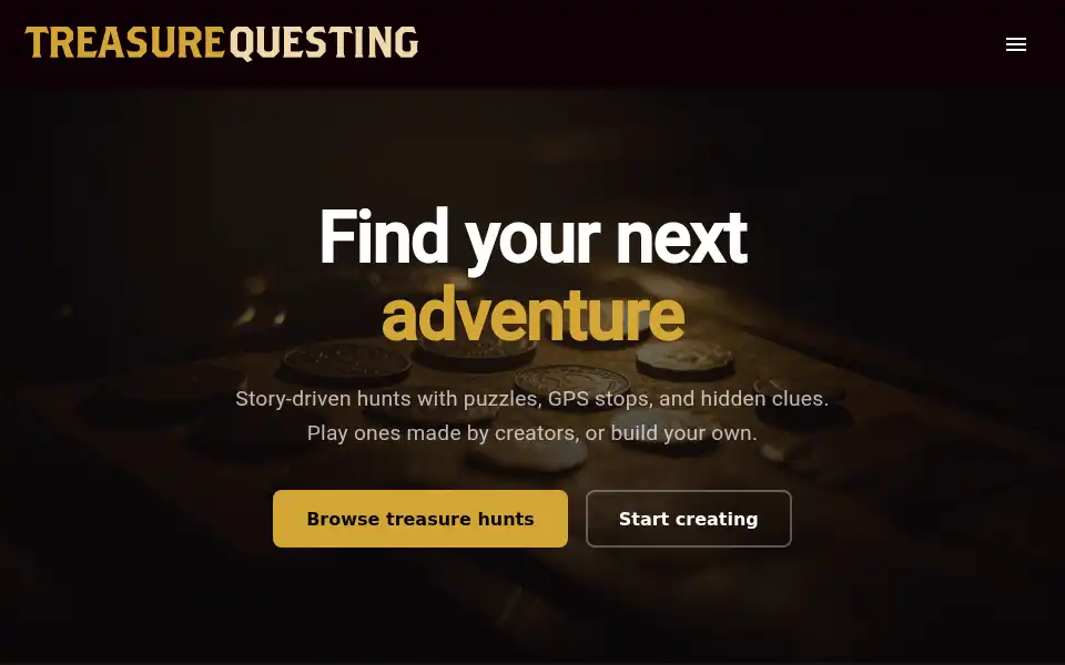 Screenshot of treasurequesting.com