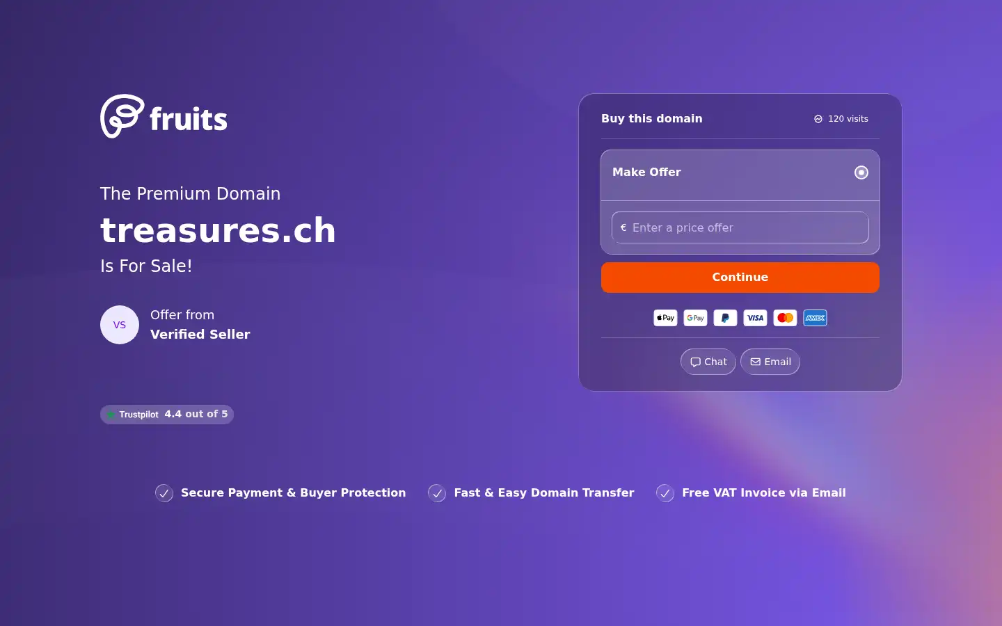 Screenshot of treasures.ch
