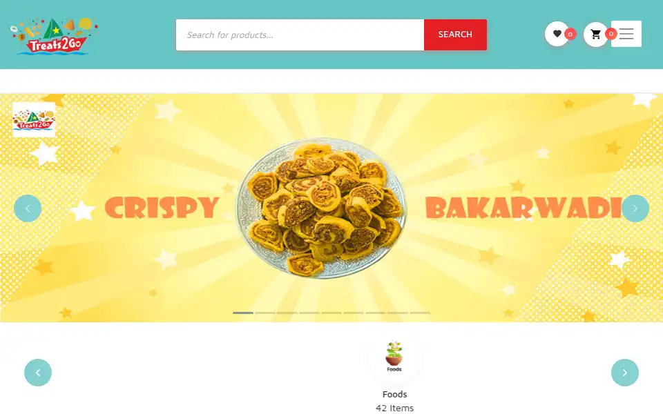 Screenshot of treats2go.in