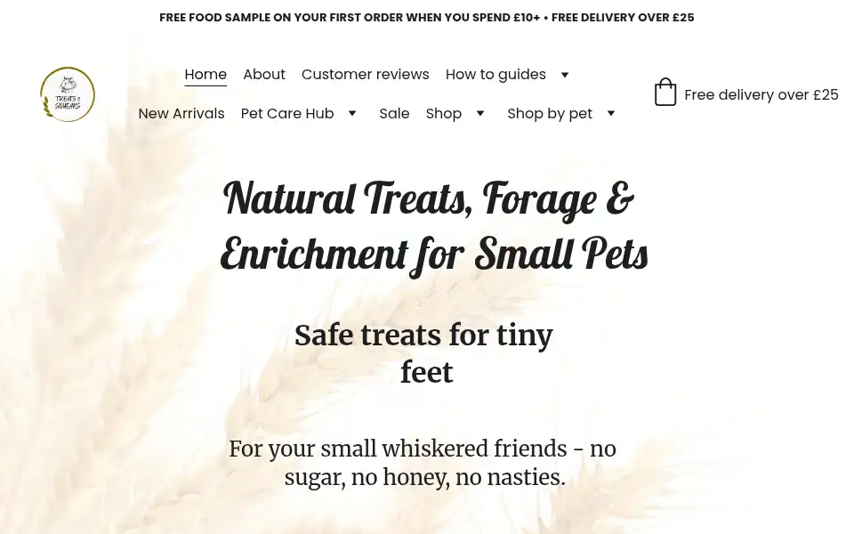 Screenshot of treats4squeaks.com