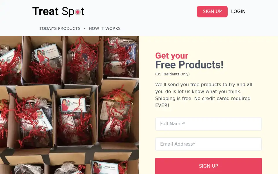 Screenshot of treatspot.com