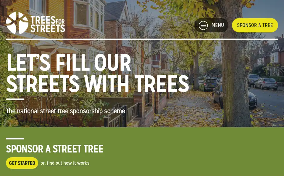 Screenshot of treesforstreets.org
