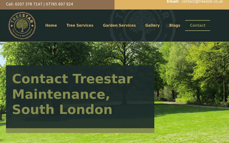 Screenshot of treestar.co.uk