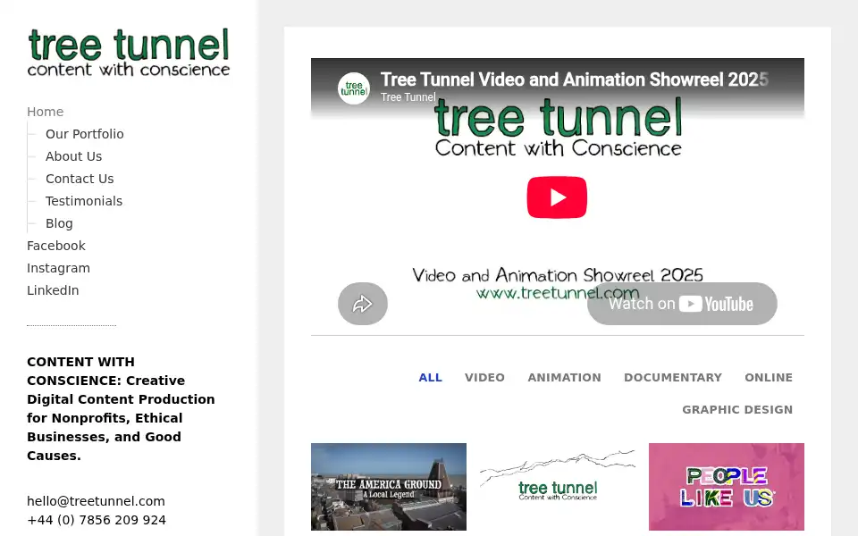 Screenshot of treetunnel.com