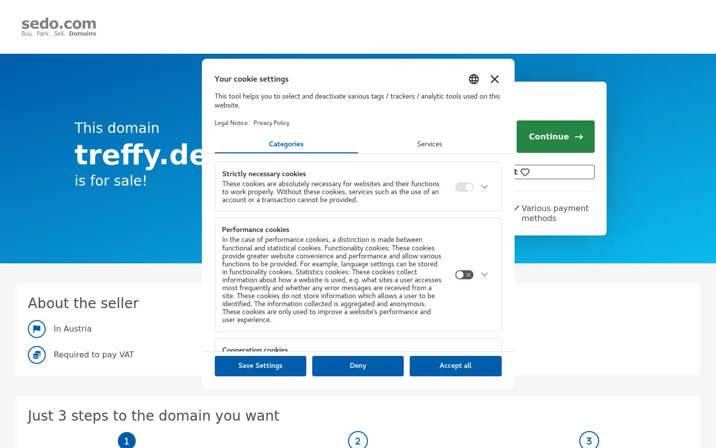 Screenshot of treffy.de