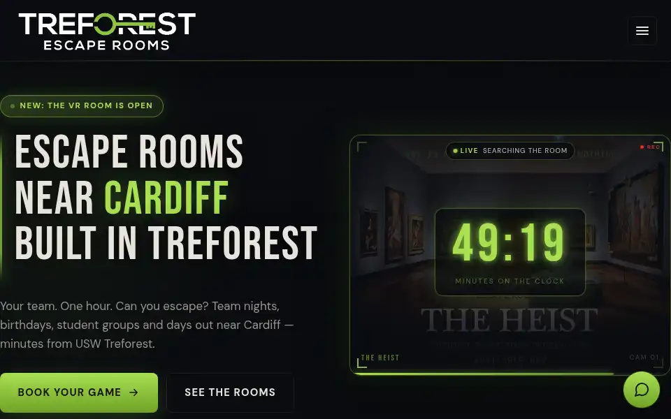 Screenshot of treforestescaperooms.com