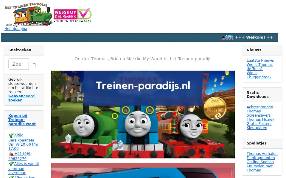 Screenshot of treinen-paradijs.nl