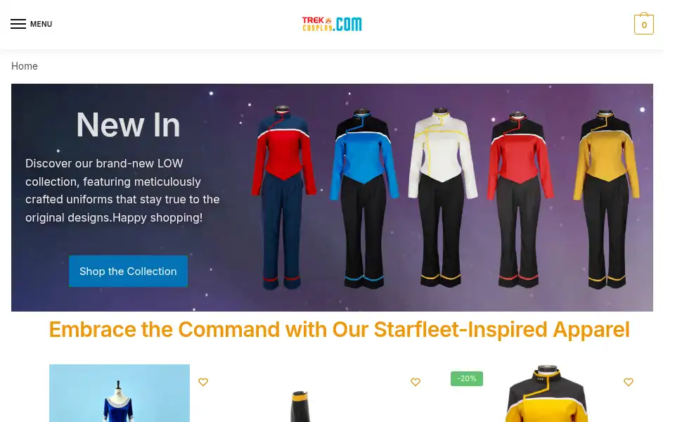 Screenshot of trekcosplay.com