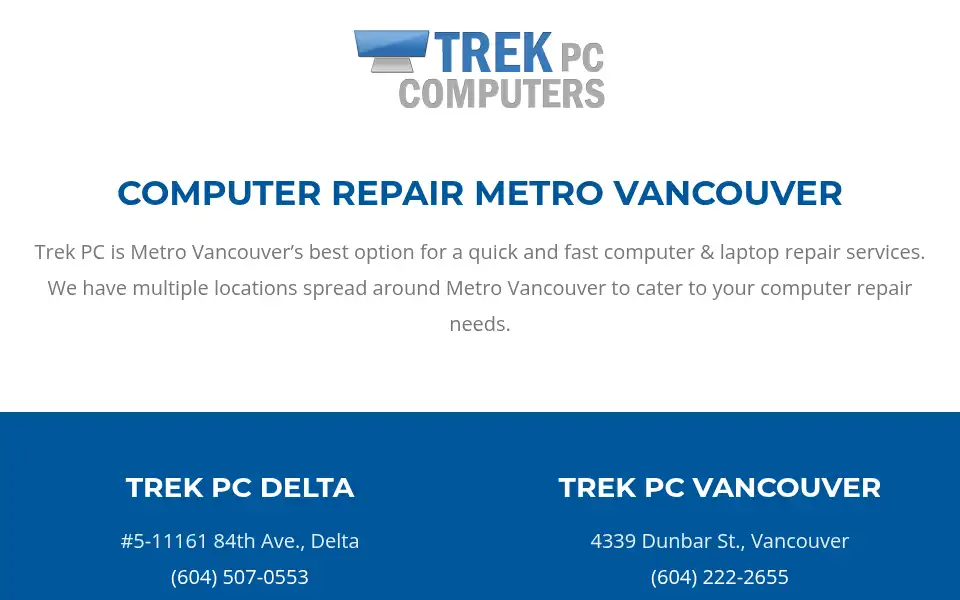Screenshot of trekpc.ca