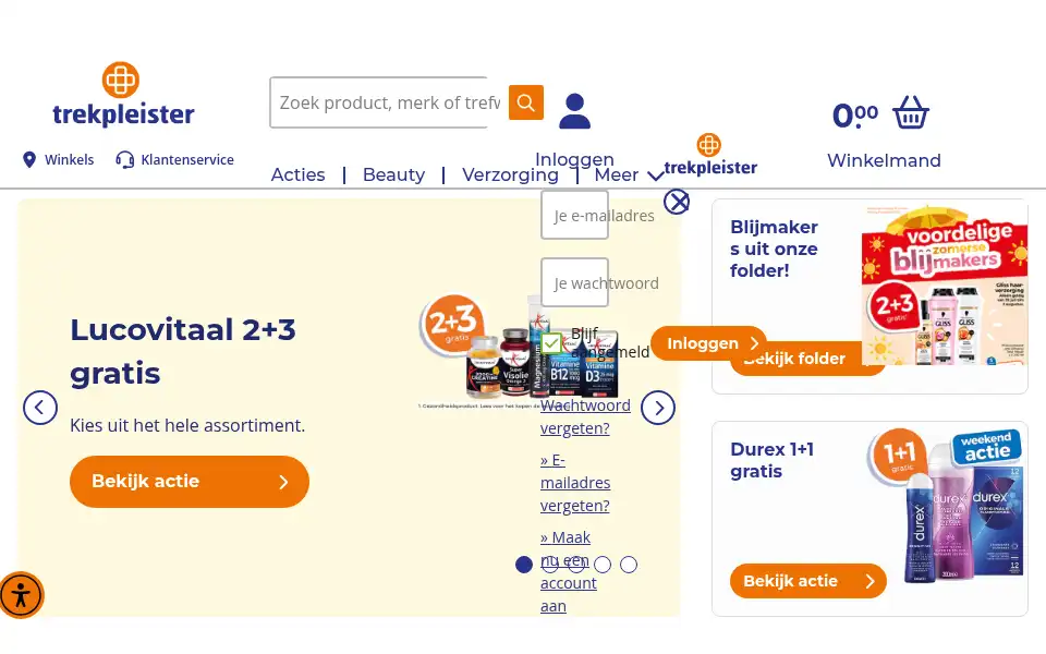 Screenshot of trekpleister.nl
