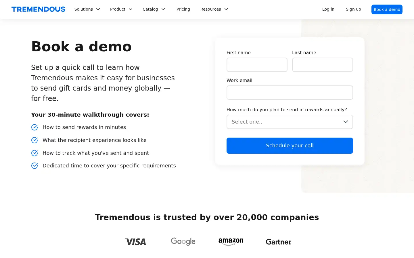Screenshot of tremendous.com