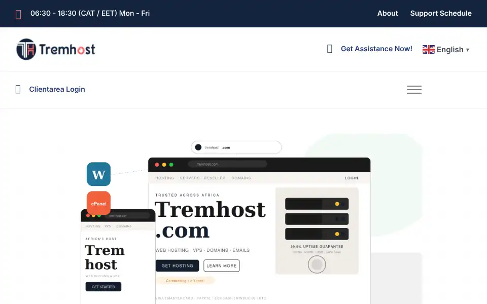 Screenshot of tremhost.com