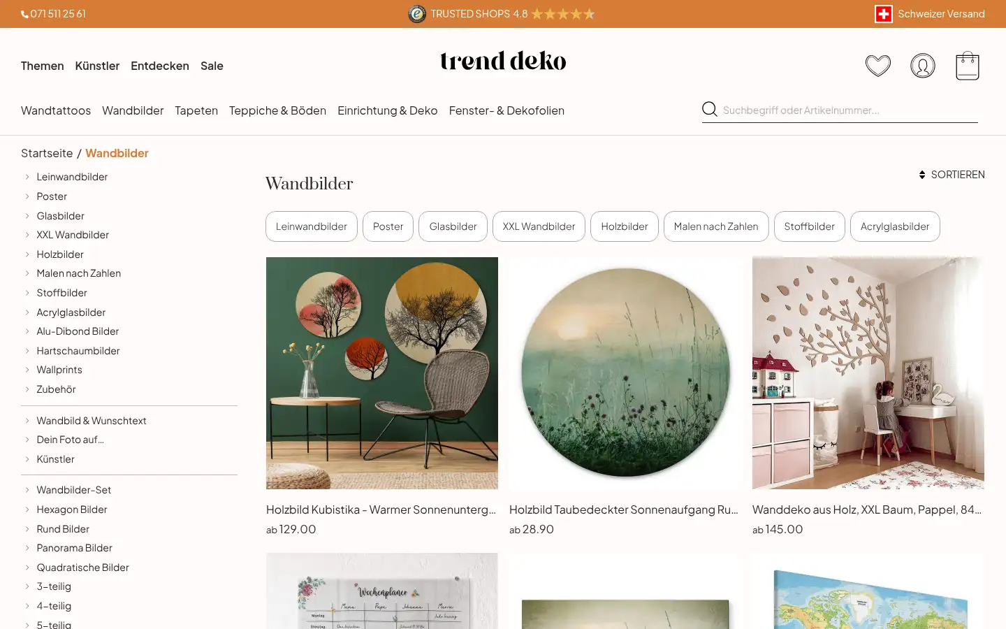 Screenshot of trenddeko.ch