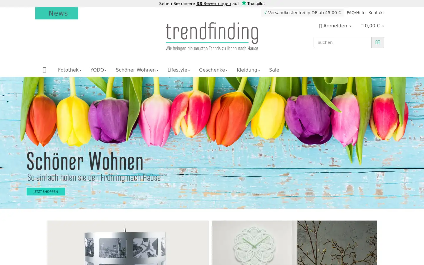 Screenshot of trendfinding.de