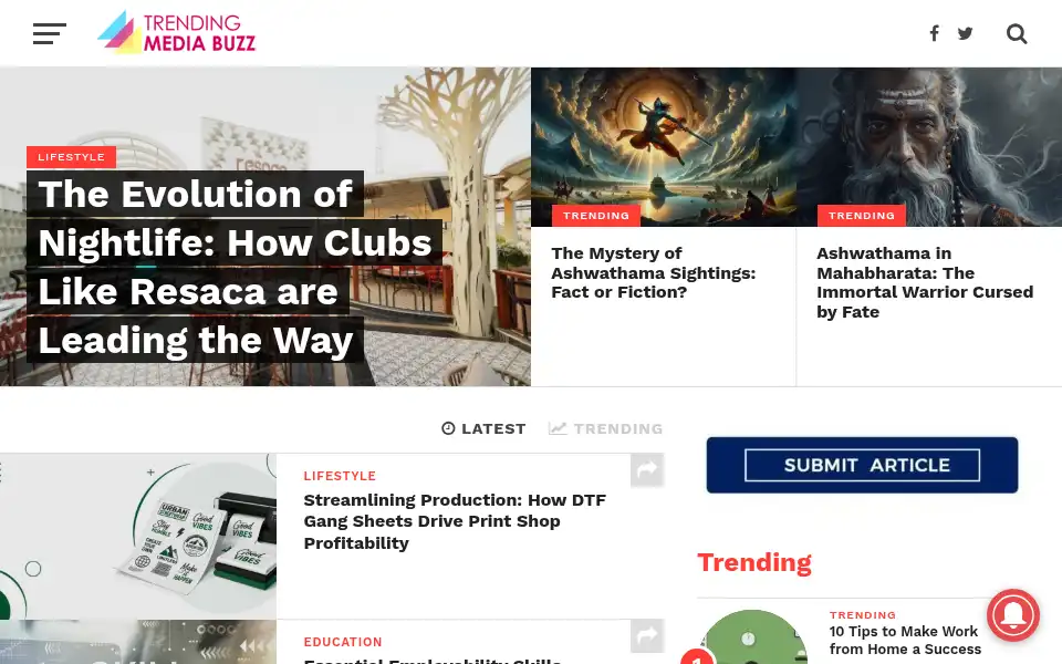 Screenshot of trendingmediabuzz.com