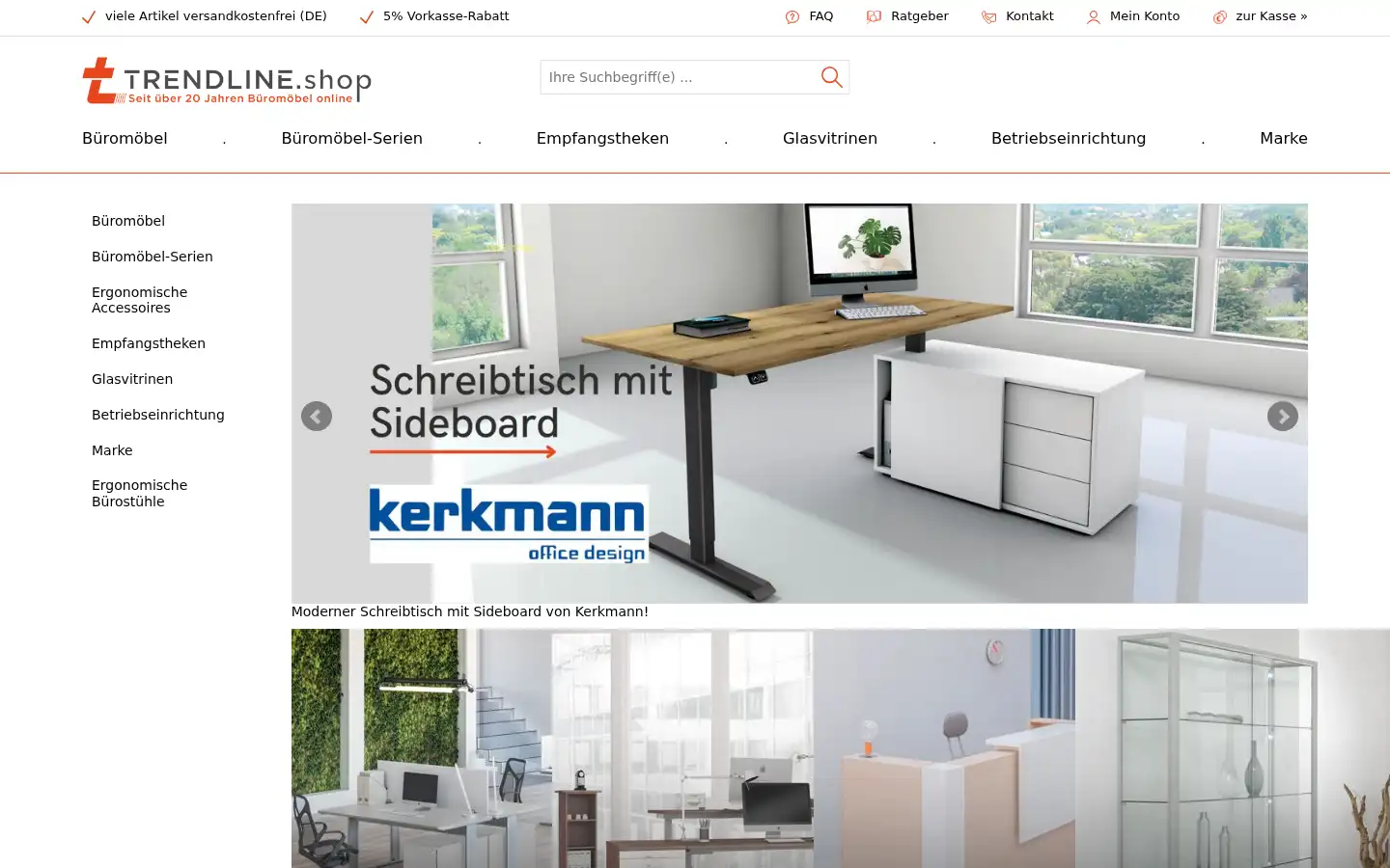 Screenshot of trendline-shop.de