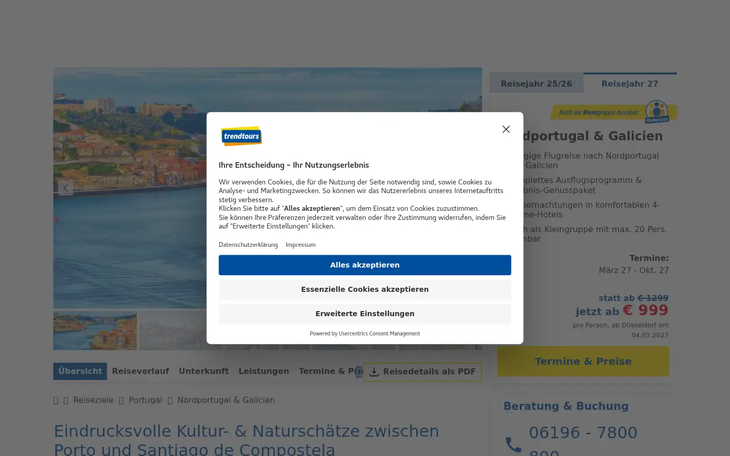 Screenshot of trendtours.de