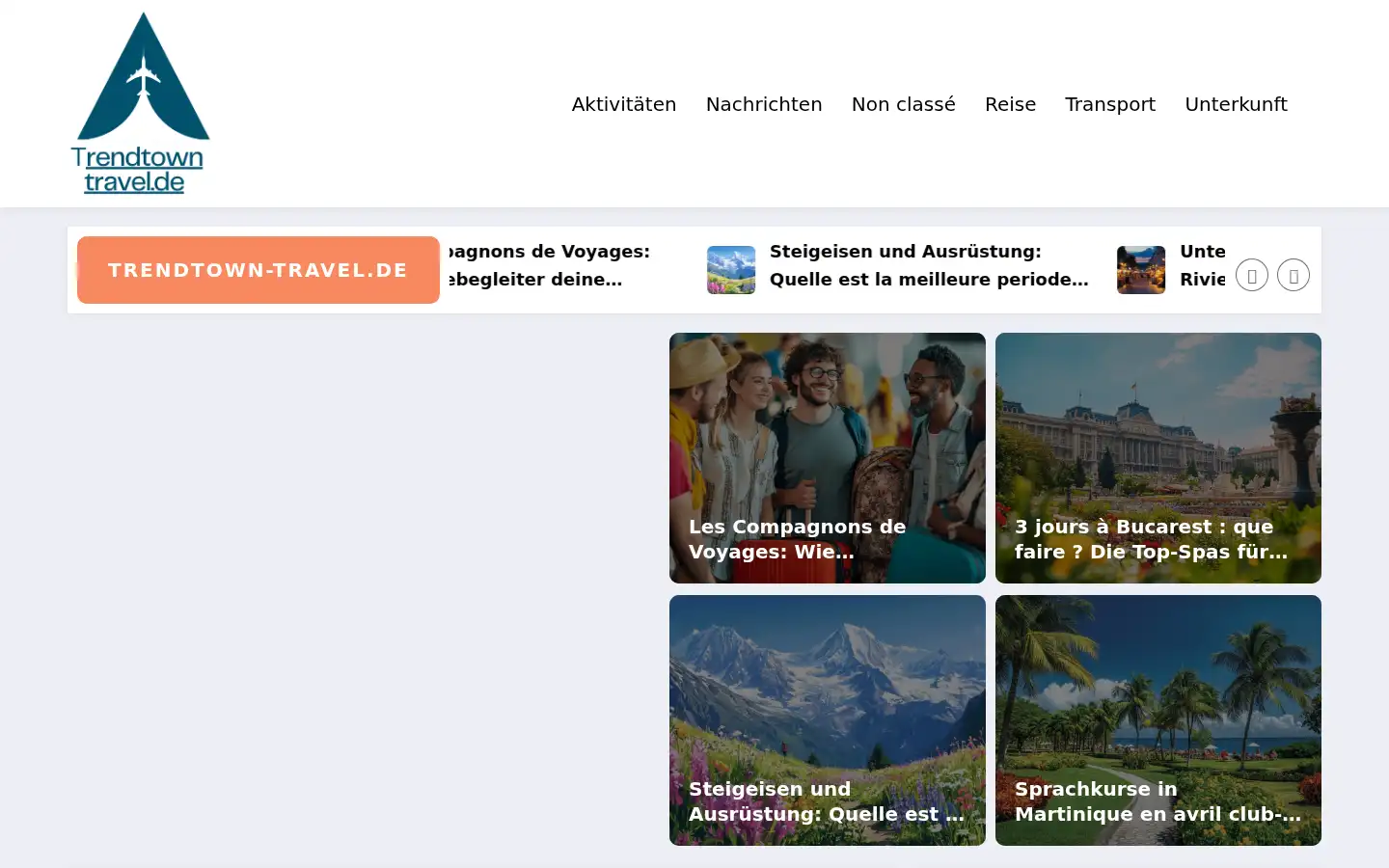 Screenshot of trendtown-travel.de